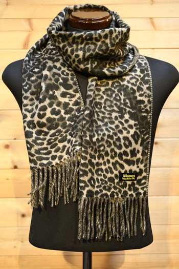 ダッパーズ　ヒョウ柄マフラー（BEIGE/BLACK）　在庫ございます。