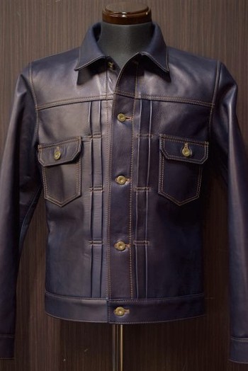 Y’2 LEATHER   Gジャンタイプジャケット インディゴホース 間もなく全サイズ入荷します