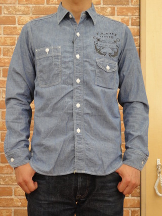 シャンブレーワークシャツ　Ｕ．Ｓ．　ＮＡＶＹ