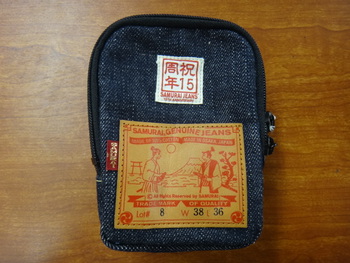 サムライジーンズ　革パッチ付きデニムミニバック　入荷