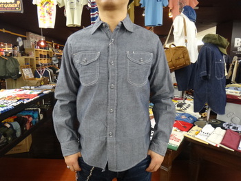 シュガーケーン　シャンブレーワークシャツ　メイドインUSA　入荷