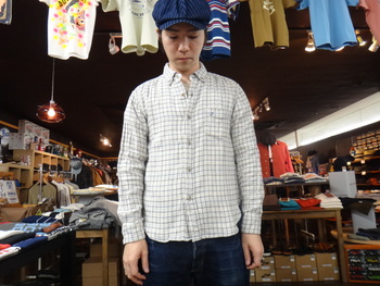 フェローズ　ダブルガーゼB.D裏チェック柄シャツ　入荷