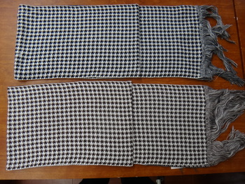 クッシュマン　千鳥格子柄シルクストール　再入荷