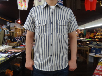JOE McCOY　半袖ストライプワークシャツ　入荷