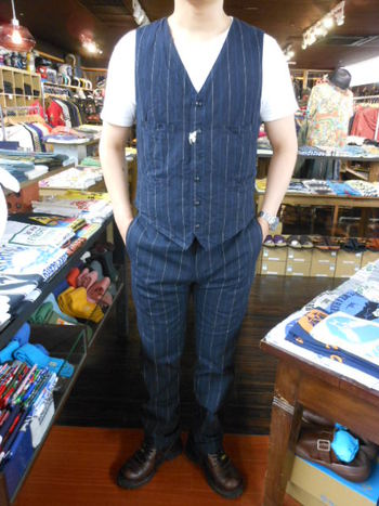 ダブルダイアモンド　STRIPE WORK VEST&TROUSERS