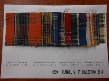 ウエス　2014年FW　ネルシャツ生地見本入荷