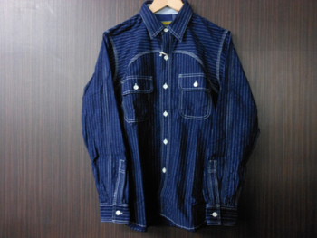 キャンバスバック　OLD　MINE　SHIRTS　ドットストライプ　ラスト１点