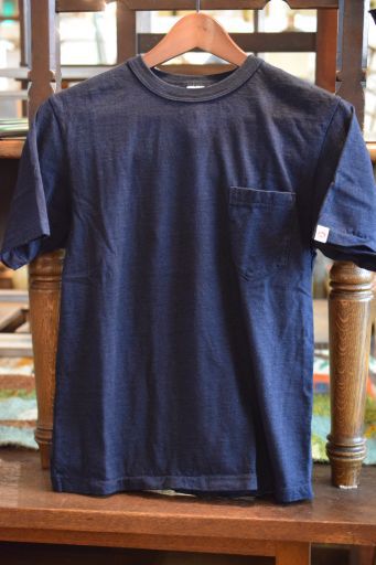 ウエス　インディゴ染めポケットTシャツ　入荷