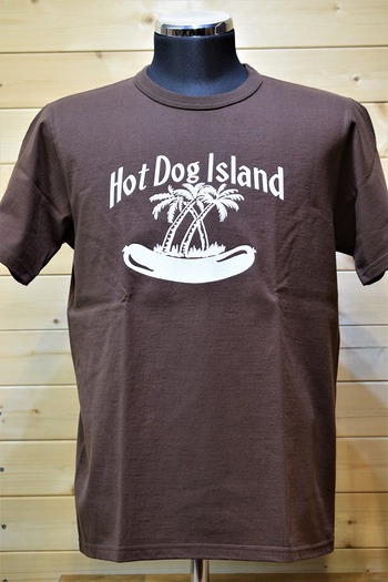REAL McCOYS MC19028 JOE MCCOY HOTDOG ISLAND Tシャツ ブラウン ネイビー