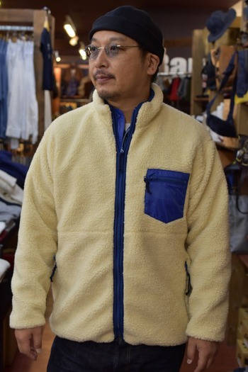 シュガーケーン　BOA FLEECE REVERSIBLE JKT ホワイト