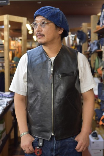 リアルマッコイズ  LEATHER ALPACA VEST　BJ20101