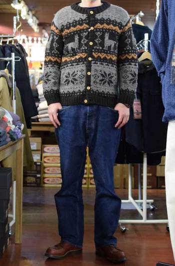 COLIMBO HIGH LANDER KNIT CARDIGAN「アルパマヨ」N.ブラック×オレンジ