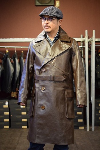 リアルマッコイズ　WW1 HORSEHIDE AVIATOR COAT ブラウン 　着てみる!!