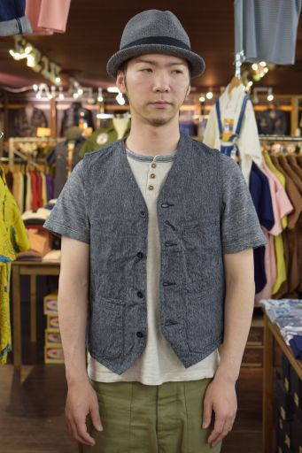 シュガーケーン　定番ベスト入荷　COTTON COVERT WORK VEST