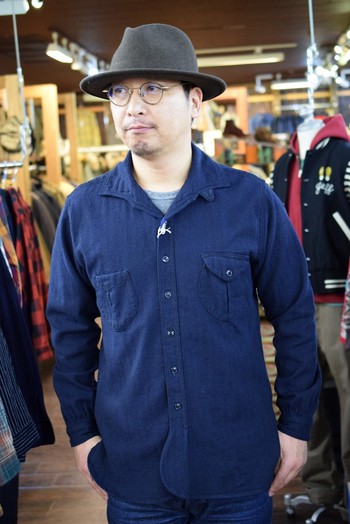 ミスターフリーダムIndigo Covert Herringbone Liquette Tzigane
