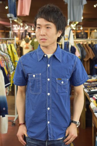フェローズ　インディゴピンドットウォバッシュ　半袖シャツご紹介