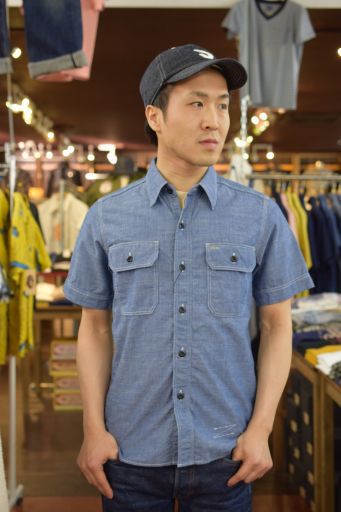ジェラード　半袖シャンブレーシャツ　インディゴ　入荷