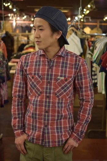 フラットヘッド シアサッカーチェックシャツ入荷