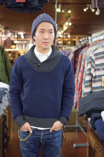 フェローズ　ショールカラーニット　入荷