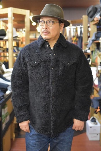 リアルマッコイズ ジョーマッコイ  WOOL PILE WESTERN JACKET:BLACK 入荷です