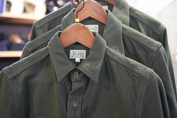 ジェラード　ネルシャツ　ショート丈　グラスグリーン　入荷
