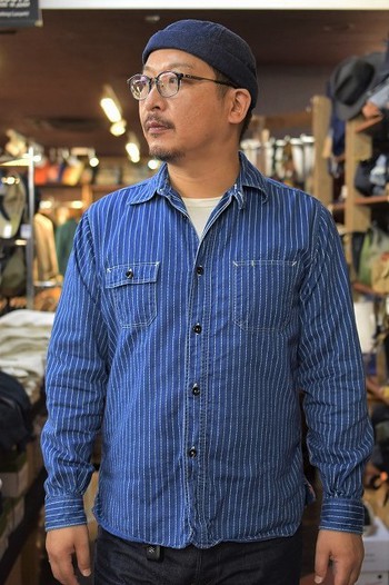 シュガーケーン　フィクションロマンス 8.5oz ウォバッシュストライプ ワークシャツ　入荷です