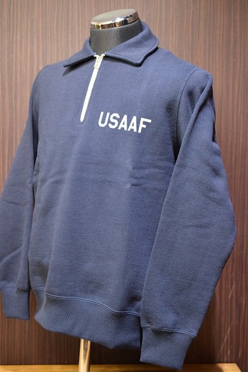 リアルマッコイ USAAF 1/4ZIPスウェット　入荷