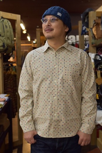 イエロー　マルチドットシャツ　入荷です