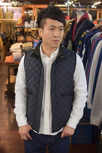 コリンボ キルティングベスト入荷