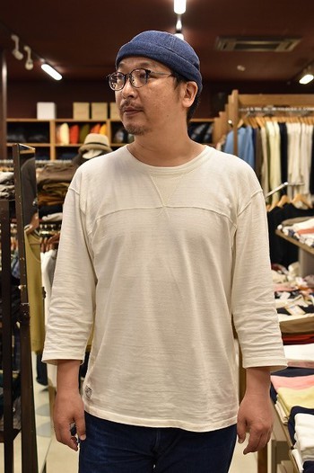 ダッパーズ　3/4Sleeve Double V Football Tee Special Sewing Model