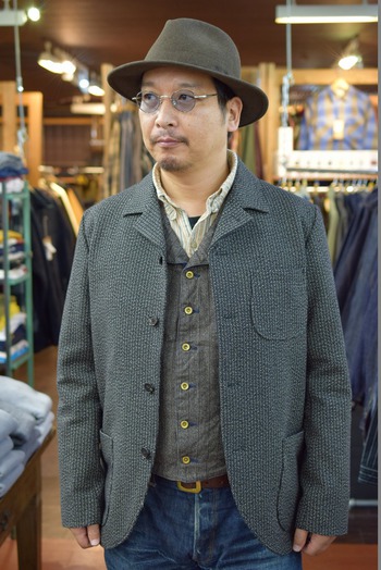 オルゲイユ　OR-4111 Beach Cloth Jacket　着てみる