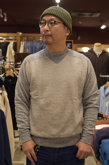 ループ＆ウェフト　粗引きスラブ杢裏毛 ラグランスウェットシャツ　ご紹介