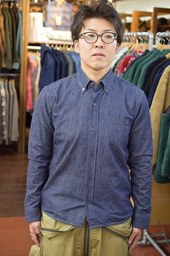 フルカウント　SELVEDGE DENIM B.D SHIRTS インディゴ 　サイズ感