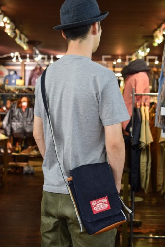 UES  革デニムショルダーバック　再入荷