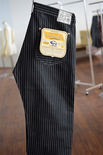 フェローズ　ブラックウォバッシュワークパンツ