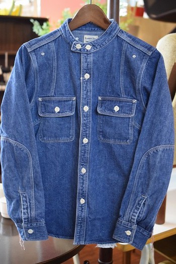 フェローズ　バンドカラー加工デニムシャツ　入荷