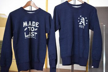 ウエス インディゴプリントスウェットシャツ 入荷