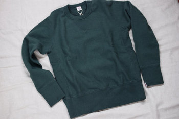 ウエス　Vガゼット付きスウェット　グリーン　イエロー　入荷
