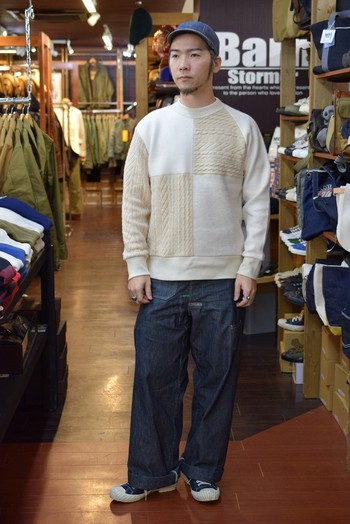 ナイジェルケーボン　 FISHERMAN CREW NECK 　着てみた