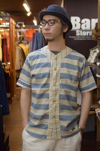 コリンボ　ボーダーベースボールシャツ　WEEKSVILLE PLAY SHIRT