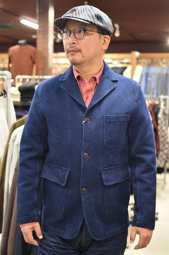 ダルチザン　 カセ染め刺し子ジャケット　入荷です。