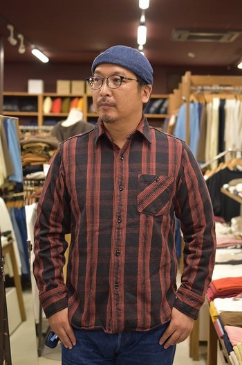 デラックスウエア　ネルシャツ　HV-43　CRIMSON RED