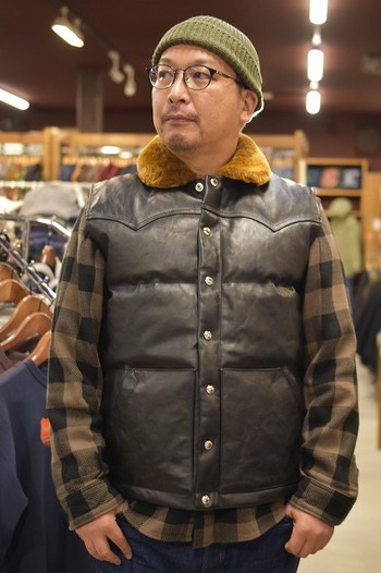 リアルマッコイズ MJ17123 MOUTON COLLAR HORSEHIDE DOWN VEST 残り1枚