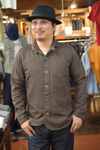 ダリーズ Sergil  ドレス＆ワーク ヘビーネルシャツ BLK.STRIPE