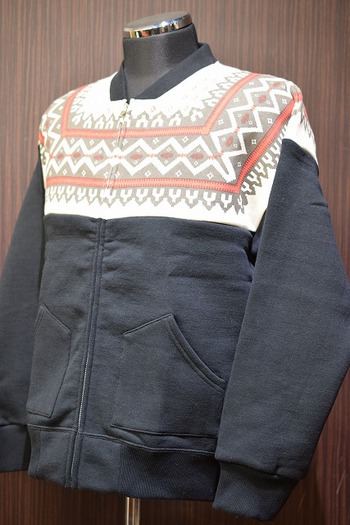 REAL McCOYS MC16111 SNOW PATTERN SWEATSHIRT ブラック