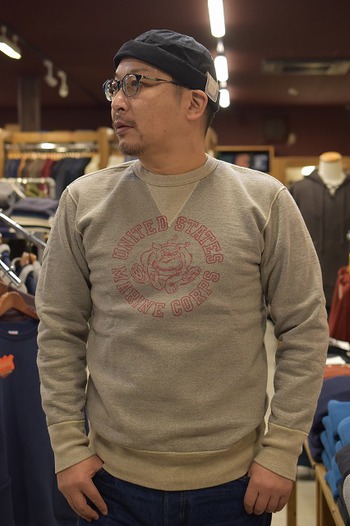 デラックスウエア　別注スウェット　USMC BULL DOG