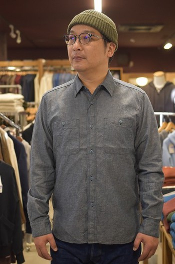 ジェラード Naval Shirt Plain インディゴ 鉄板のシャンブレーシャツ入荷です