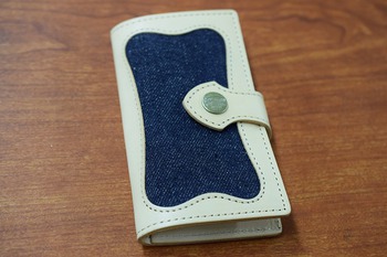 サムライ　レザー&デニム　スマホケース