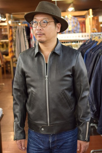ADDICT CLOTHES  AD-01 SHEEPSKIN CENTER-ZIP JACKET ブラック