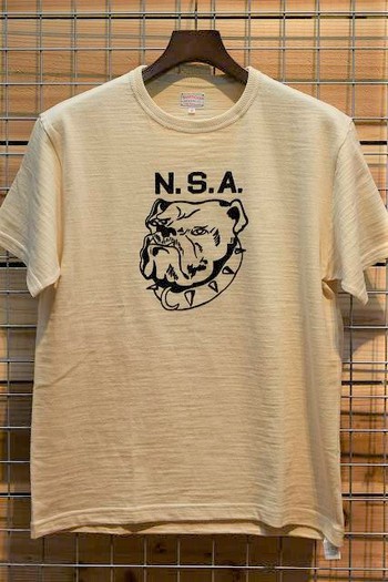 REAL McCOYS MC19030 ATHLETIC TEE N.S.A. BULLDOG エクリュ